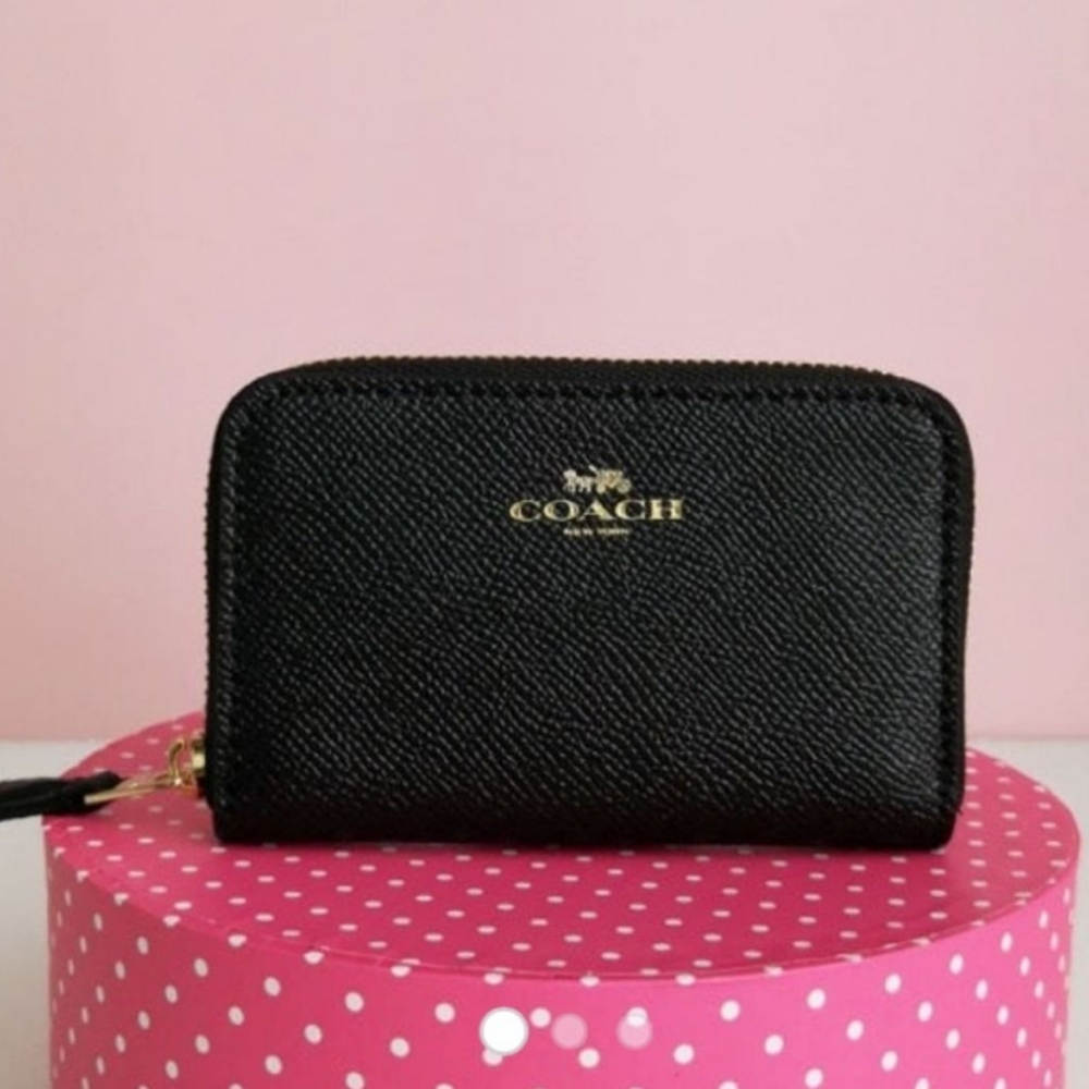 Coach zip around coin and card small wallet